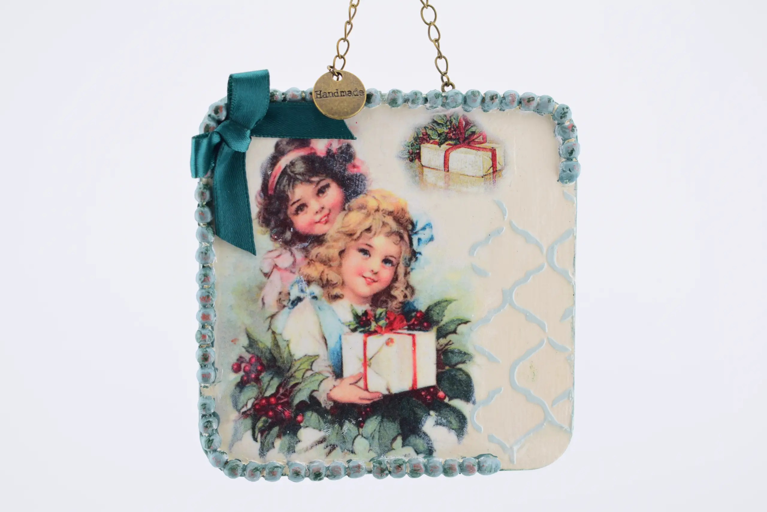 Adorno de Navidad 'Hermanas con regalos'