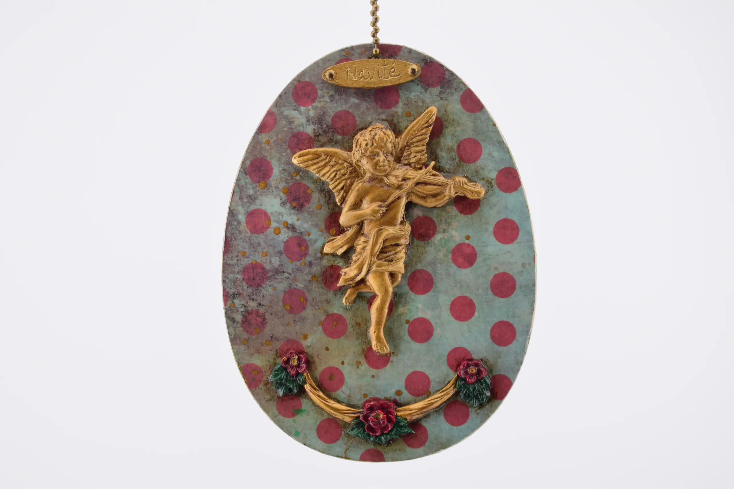 Adorno de Navidad 'Poinsetia y Ángel' - Imagen 2