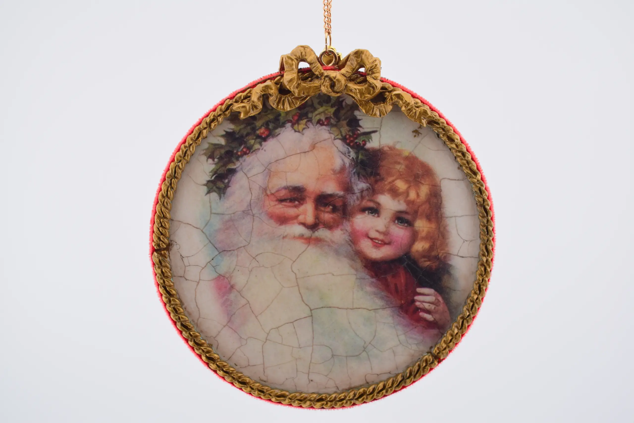 Santa Claus and holly